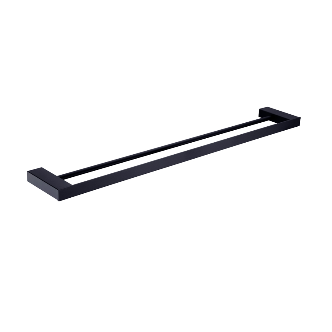 Nero Celia 600mm Double Towel Rail - Matt Black