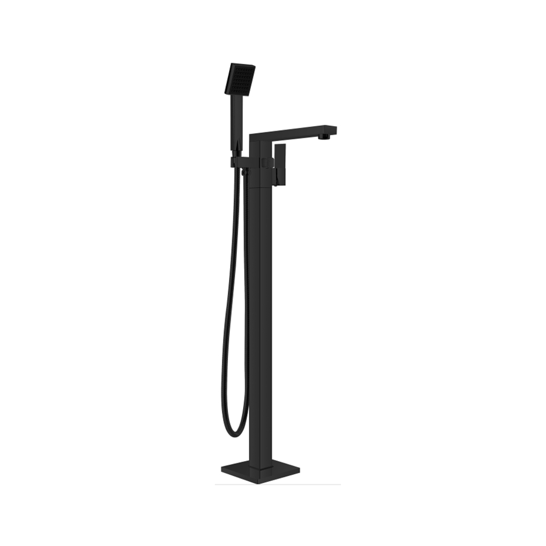 Nero Vibe Square Floormount Mixer With Handshower - Matt Black