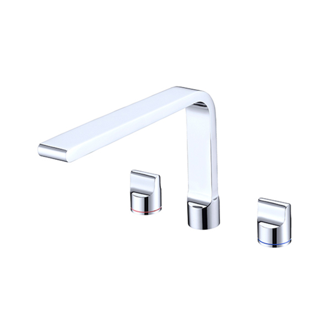 Nero Pearl Bath Set With Swivel Spout - Chrome