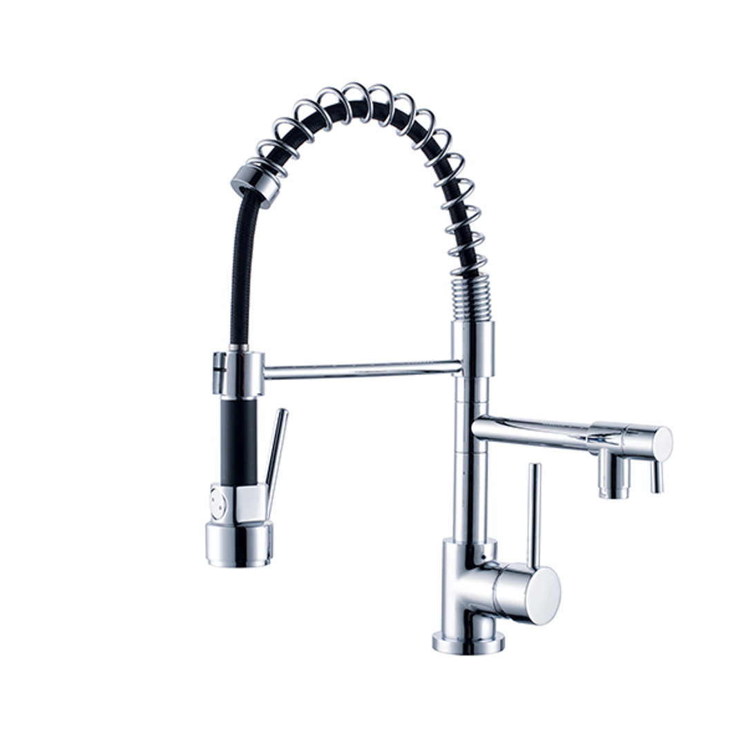 Nero Gamma Pull Out Spray Sink Mixer - Chrome S/Steel Hose