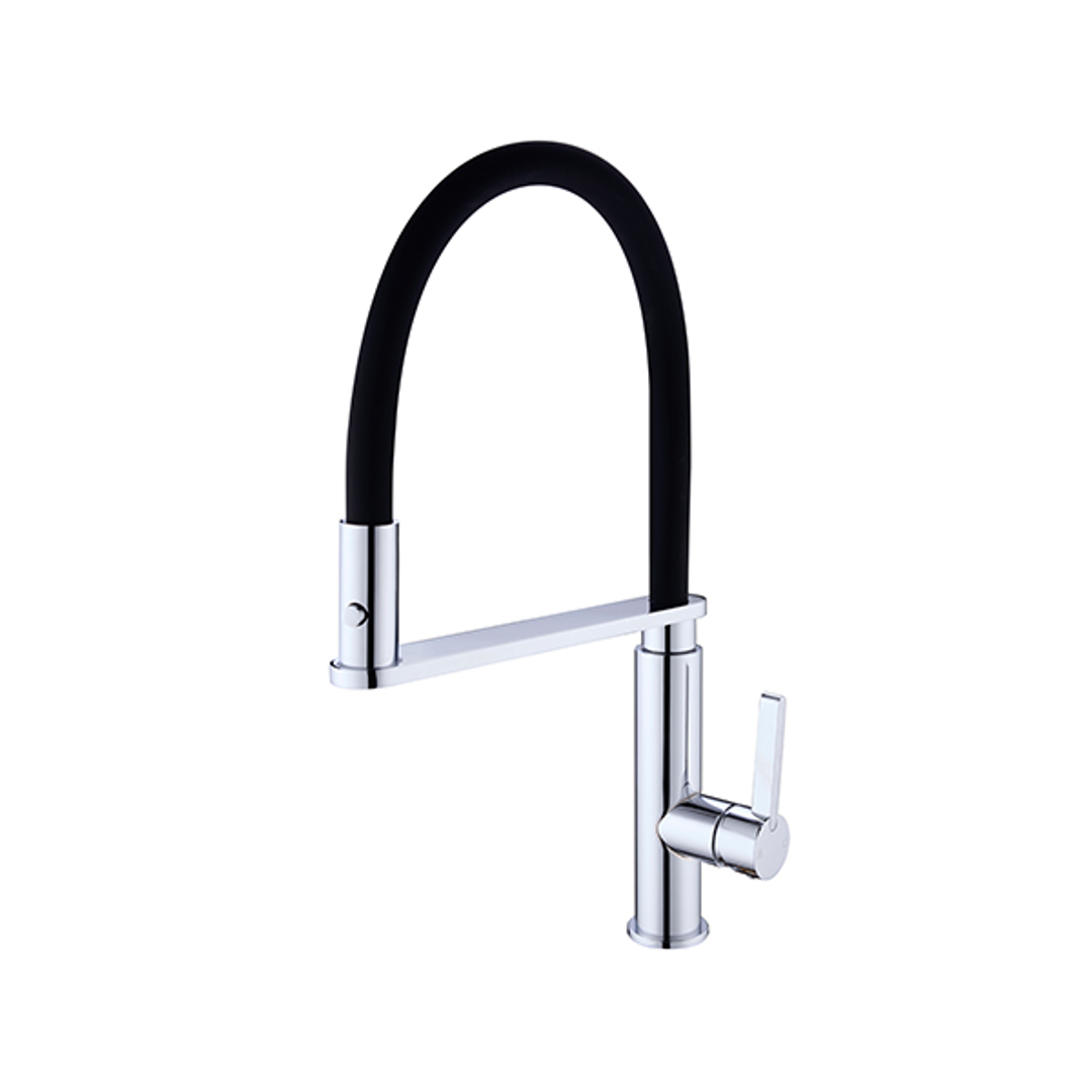 Nero Rita Pull Out Sink Mixer - Chrome/Black Hose