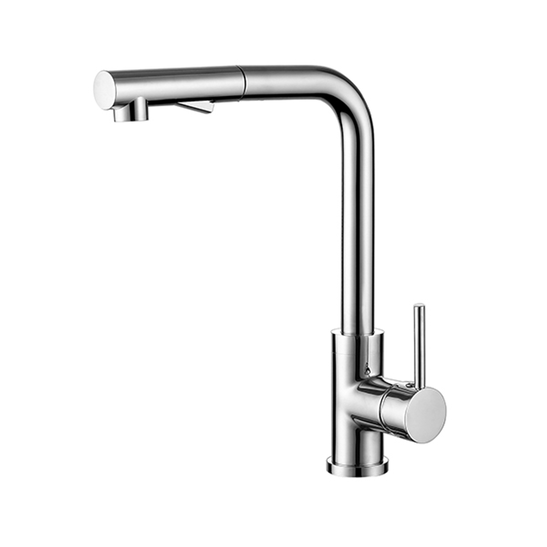 Nero Mecca Square Neck Pull Out Sink Mixer With Vegie Spray Chrome