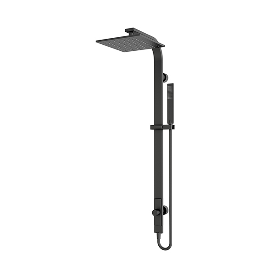 Nero Rain Square Shower Set Single Hose - Matt Black