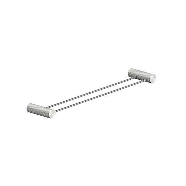 Nero Opal Double Towel Rail Brushed Nickel 600mm