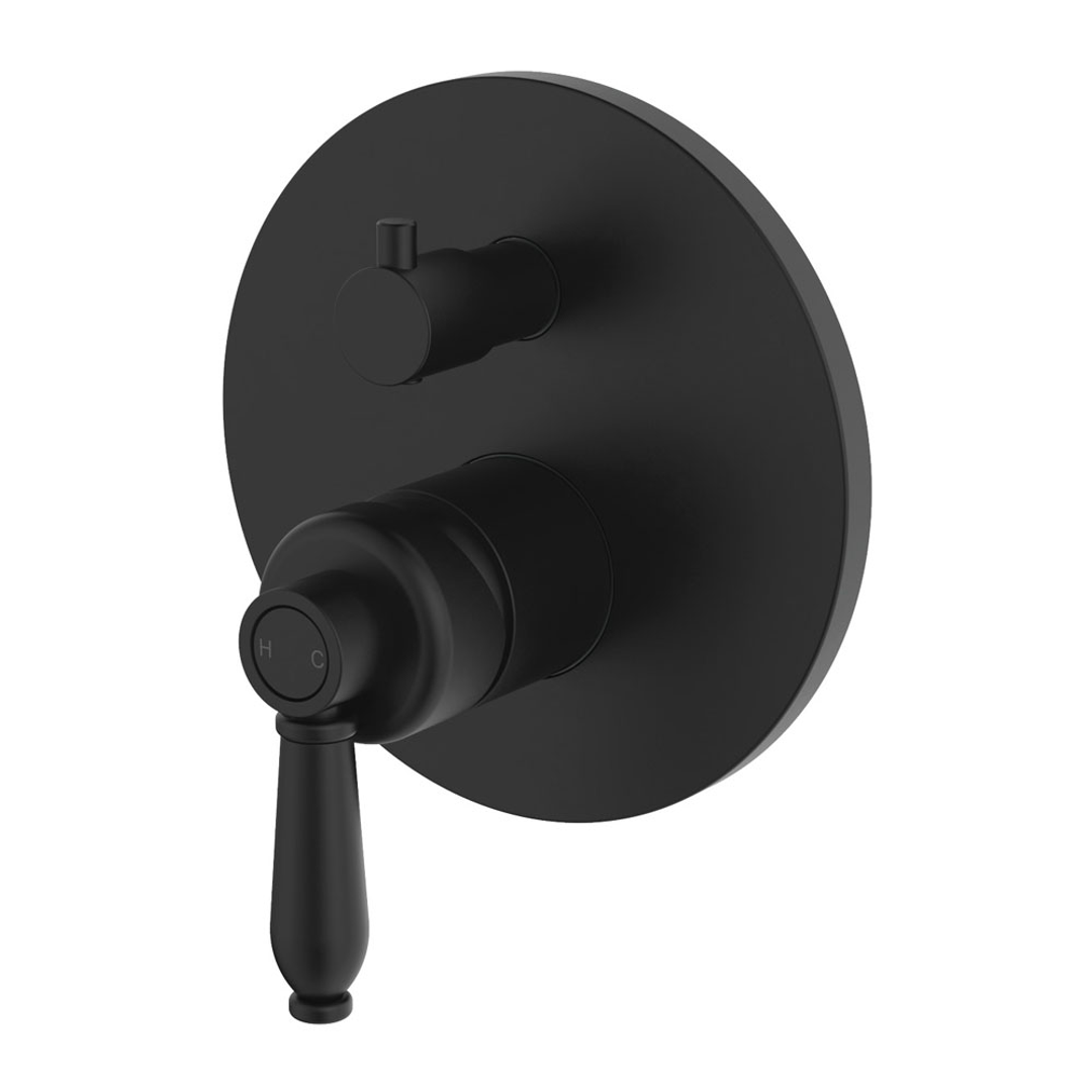 Fienza Eleanor Wall Diverter Mixer - Matte Black/Matte Black