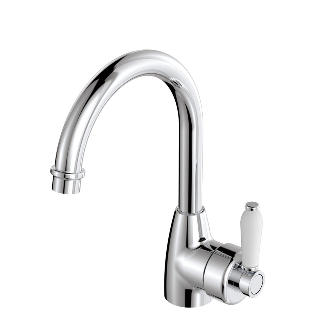 Fienza Eleanor Gooseneck Basin Mixer - Chrome/Ceramic