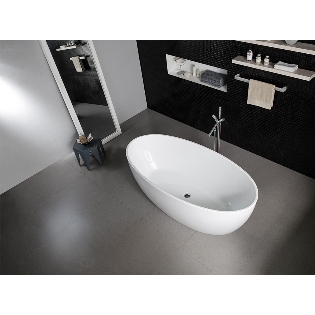 BNK Naga Oval Freestanding Bath 1700 X 800 X 580mm - Matt White