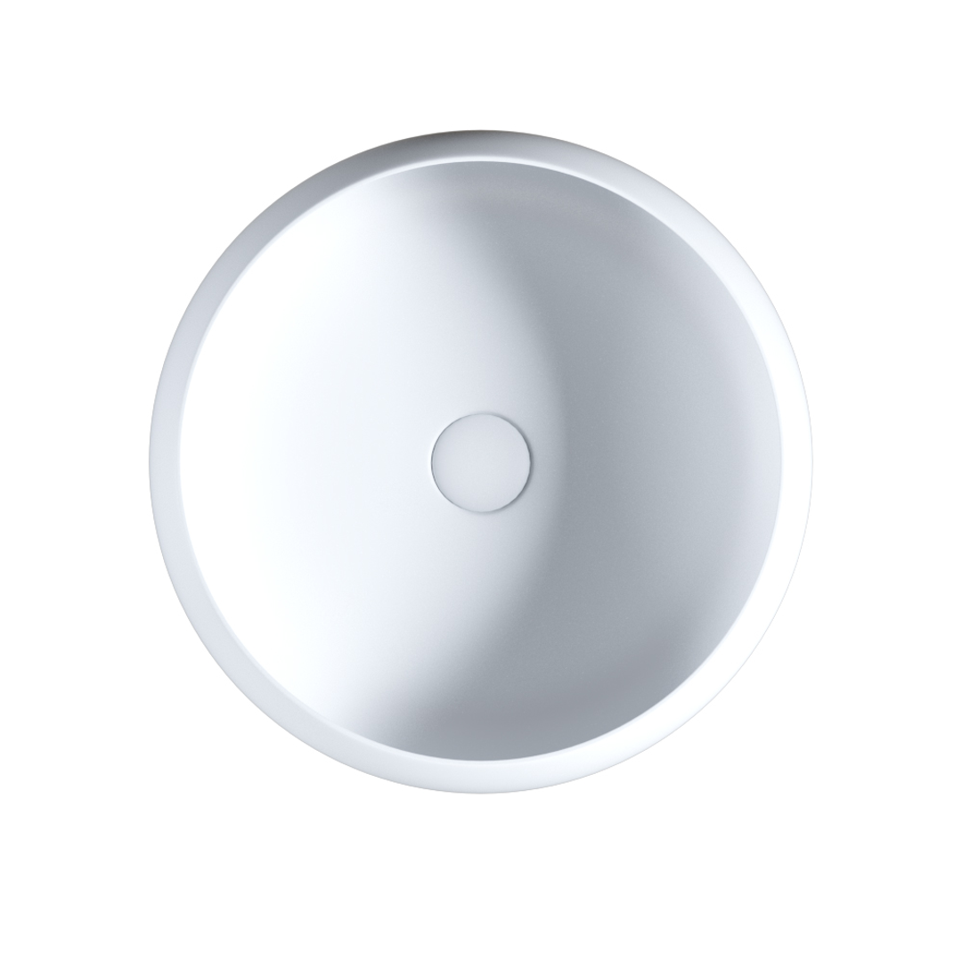 Bnk Naga Versilia Ceramic Basin Above Counter Round Matte White 360*360*115Mm