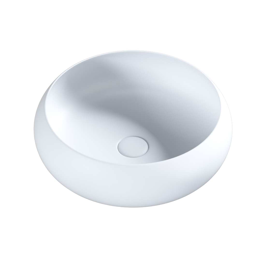 Bnk Naga Versilia Ceramic Basin Above Counter Round Matte White 360*360*115Mm