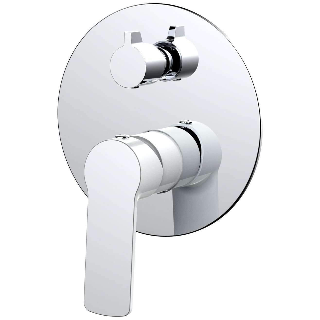 Millennium Akemi Shower Mixer With Diverter White & Chrome