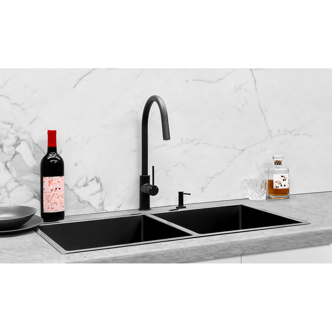 Meir Double Bowl Pvd Kitchen Sink 860mm - Brushed Gun Metal