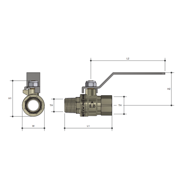 20Mm Mf Brass Ball Valve Watermarked Dza/Aga Lever Handle