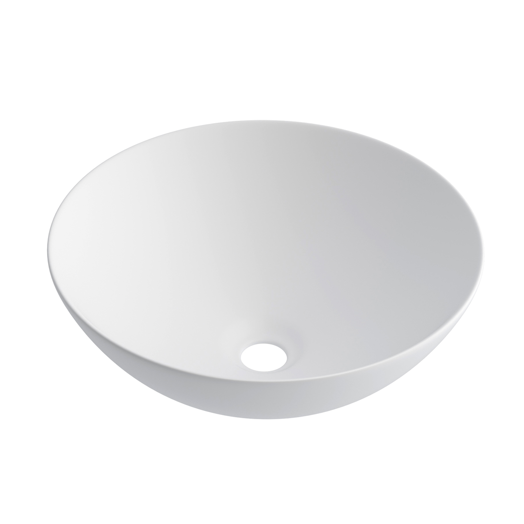 Otti Ultra Slim Round Basin Matte White Dimension: 400 X 400 X 135
