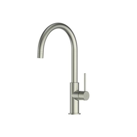 Greens Maci Gooseneck Sink Mixer Brushed Nickel