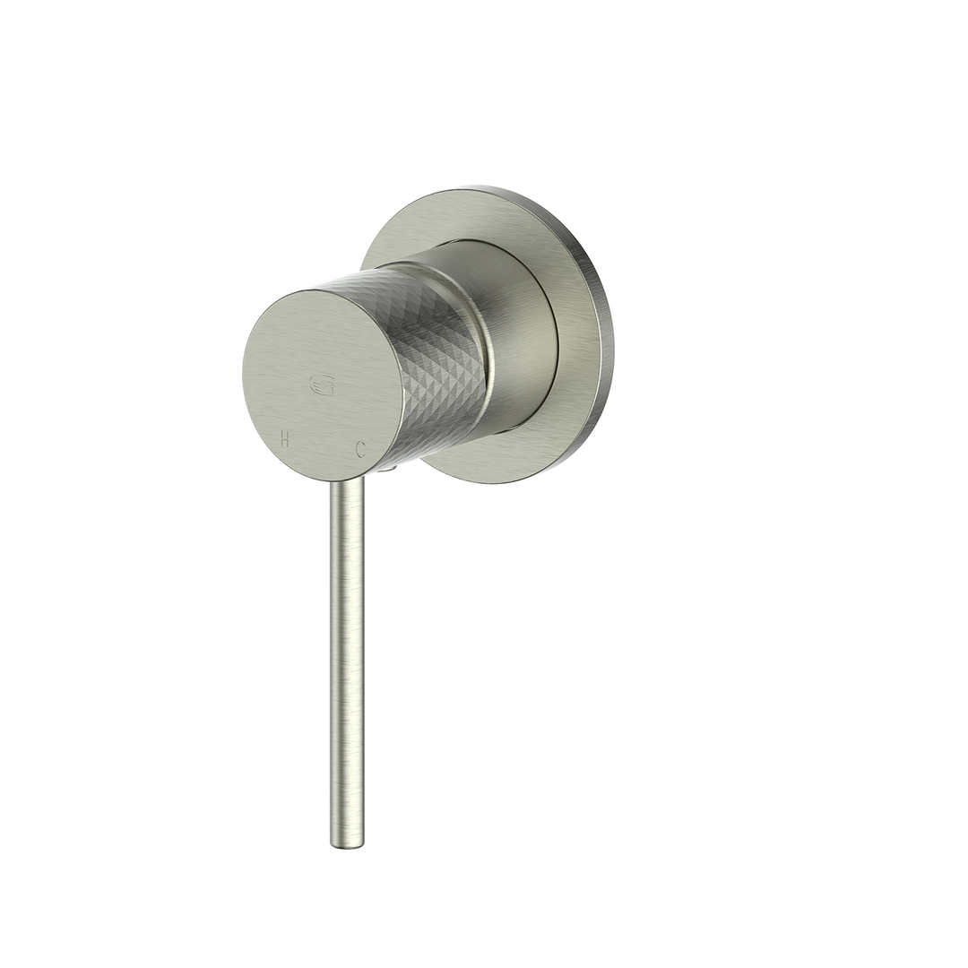 Greens Mika Shower Trim With Mini Plate Brushed Nickel