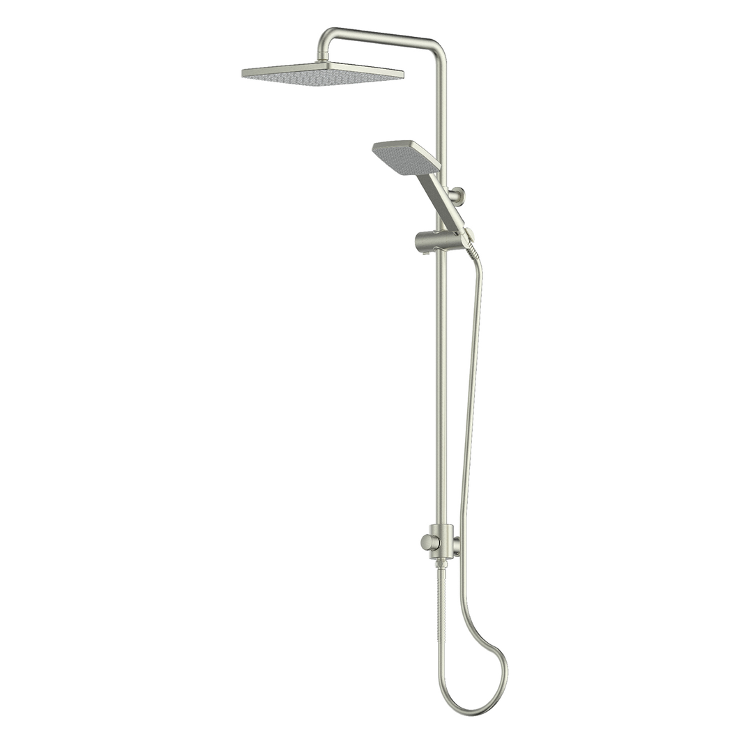 Greens Glide Syntra Rainboost Twin Rail Shower Pvd Brushed Nickel