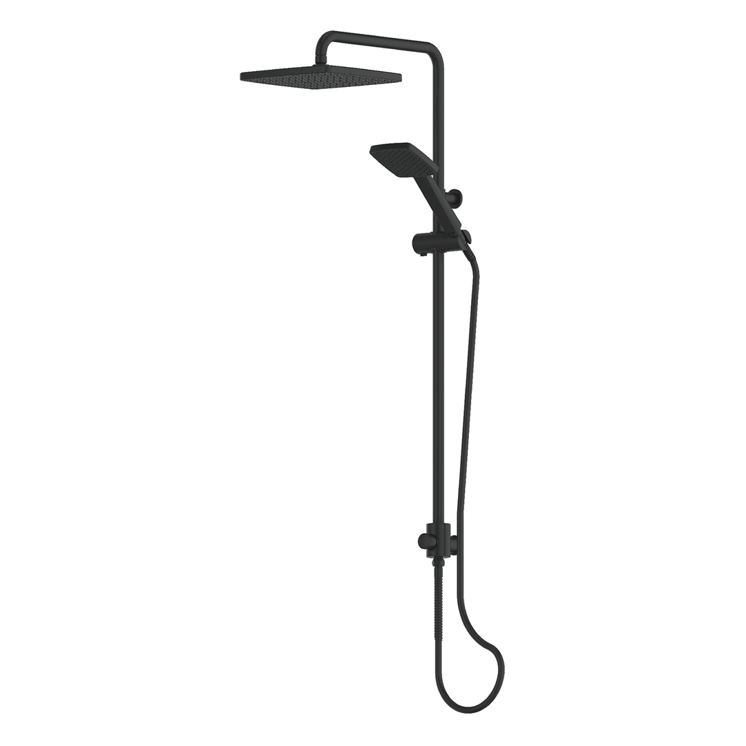 Greens Glide Syntra Rainboost Twin Rail Shower Matte Black