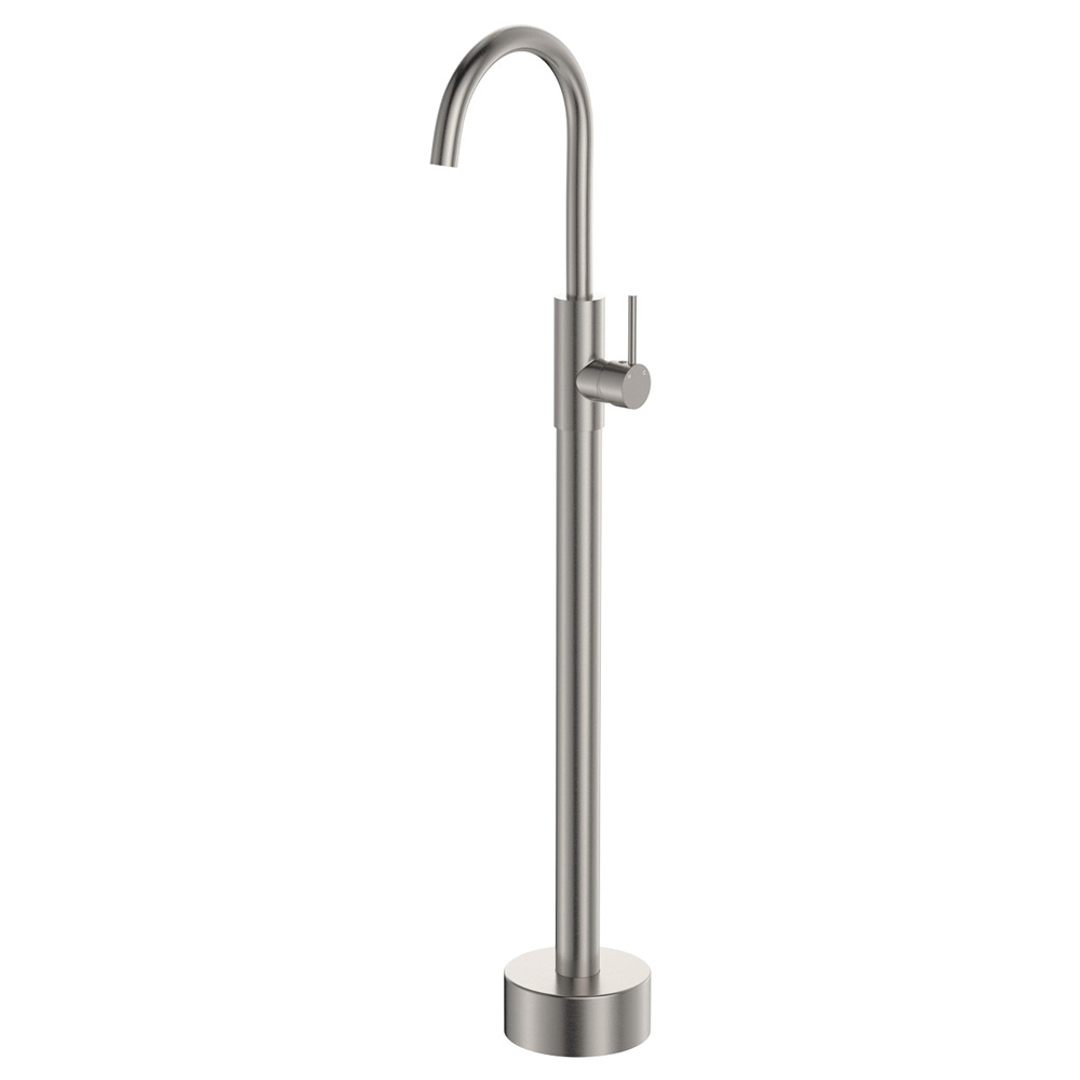 Fienza Kaya Floor Mounted Basin/Bath Mixer Brushed Nickel Lf
