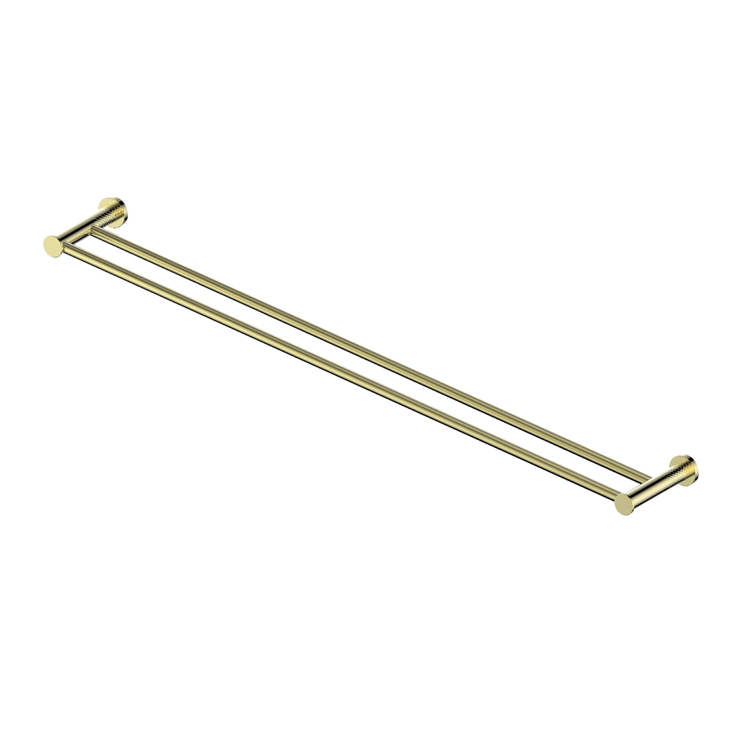 Greens Reflect Double Towel Rail Brushed Brass