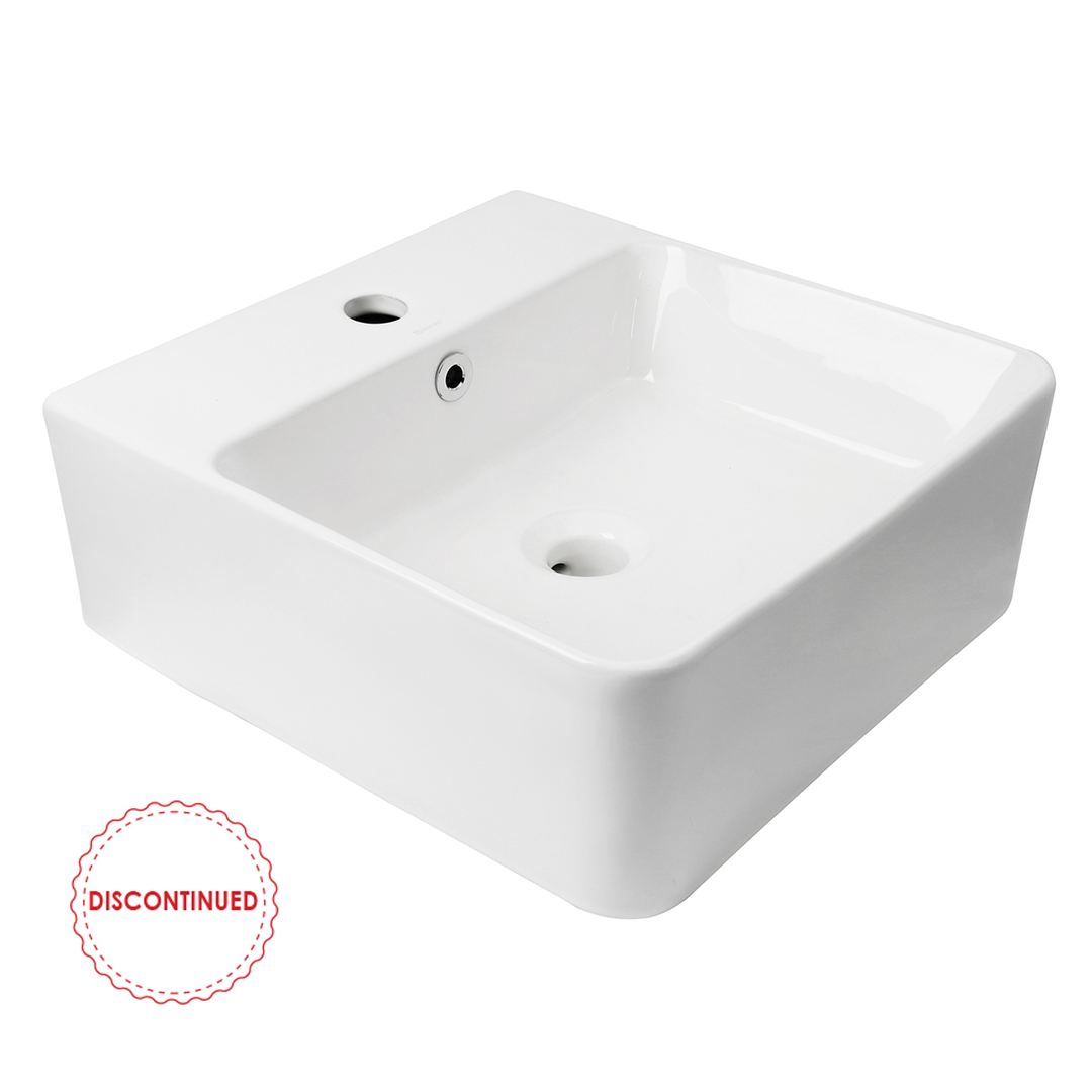 Otti Above/Wh Art Basin With Overflow Gloss White 1 Taphole Size: 420*400*155