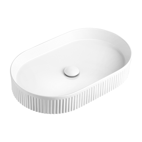 OTTI KENSINGTON 580X360X100 OVAL BASIN GLOSS WHITE