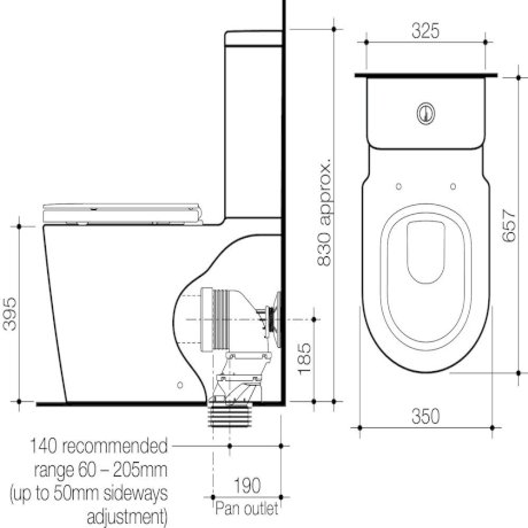 Caroma Liano Wall Faced Toilet Suite