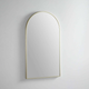 Remer Modern Arch Baltic Brass Framed Mirror With Mirage Magnifier