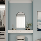 Remer Modern Arch Mirror - 510 x 910, Gun Metal