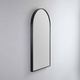Remer Modern Arch Manhattan Black Framed Mirror With Mirage Magnifier