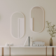Remer Modern Oblong Mirror 460 x 910 - Matt White