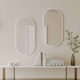 Remer Modern Oblong 460X910 Milano White Framed Mirror With Mirage Magnifier