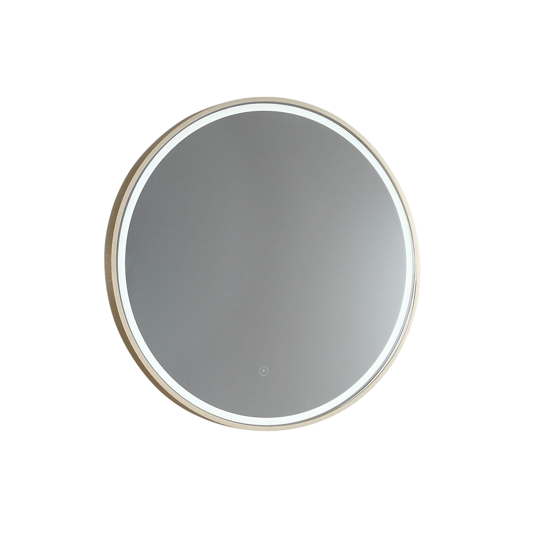 Remer Sphere 800 Round Led Mirror Baltic Brass Frame With Mirage Magnifier