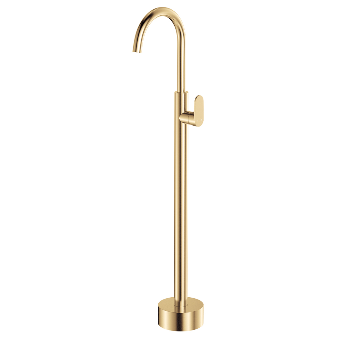 Fienza Empire Slim Floor Mounted Basin/Bath Mixer Urban Brass Lf