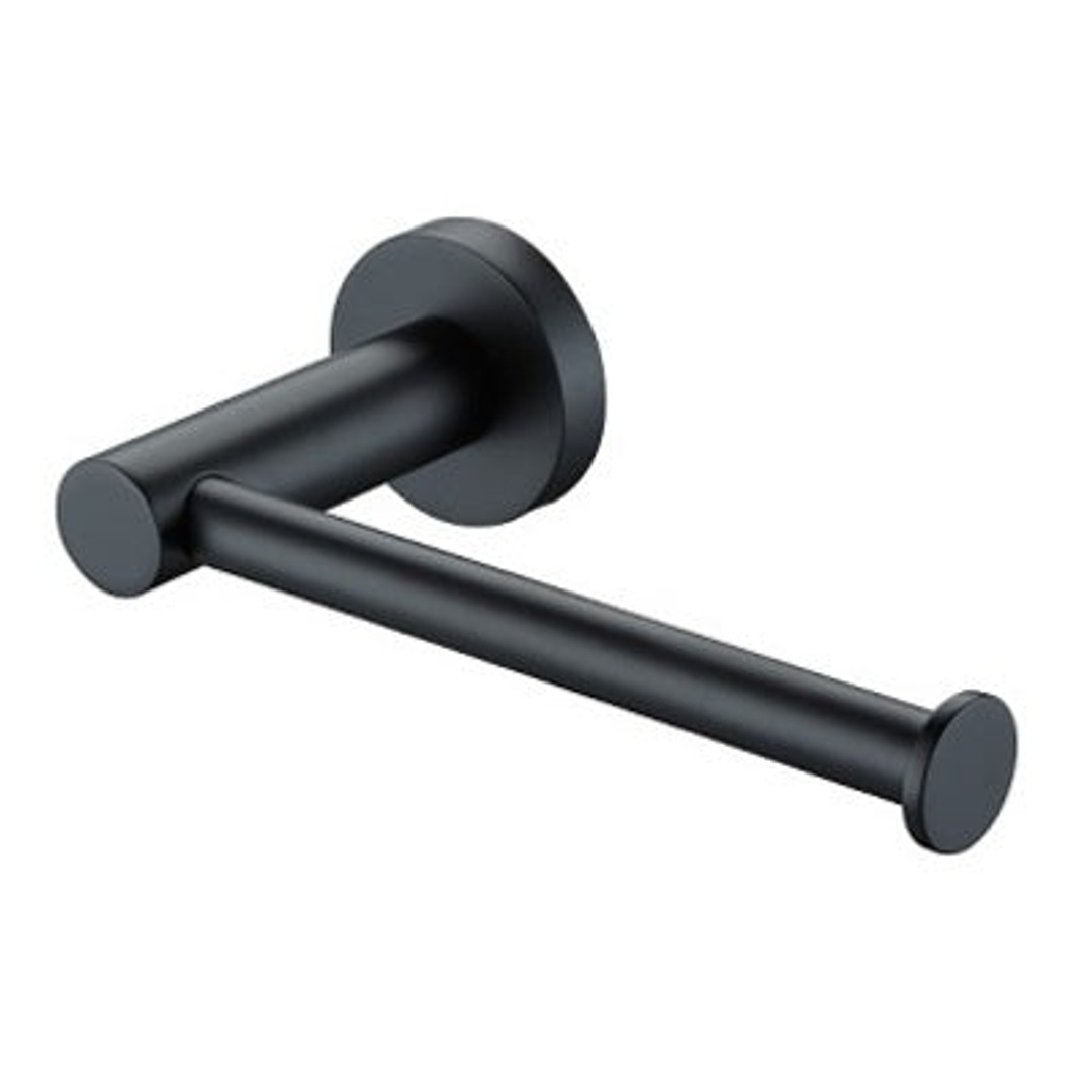 Aussie Life Round Straight Toilet Roll Holder Matte Black Ch-5051-1