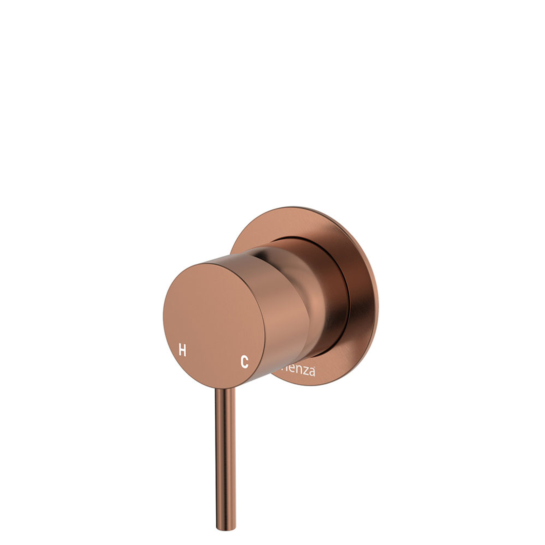 Fienza Kaya Brushed Copper Wall Mixer Small Round Plate Lf Sus304