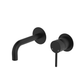 Fienza Kaya Matte Black Basin/Bath Wall Mixer Set Round Plates 130Mm Outlet Lf Sus304