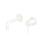 Fienza Kaya Matte White Basin/Bath Wall Mixer Set Round Plates 130Mm Outlet Lf Sus304