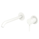 Fienza Kaya Basin/Bath Wall Mixer Set Round Plates 200mm Outlet Matte White