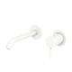 Fienza Kaya Basin/Bath Wall Mixer Set Round Plates 160mm Outlet Matte White