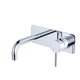 Fienza Kaya Chrome Basin/Bath Wall Mixer Set Rectangular Plate 130Mm Outlet Lf Sus304