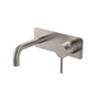 Fienza Kaya Brushed Nickel Basin/Bath Wall Mixer Set Rect Plate 130Mm Outlet Lf Sus304
