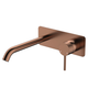 Fienza Kaya Brushed Copper Basin/Bath Wall Mixer Set Rect Plate 200Mm Outlet Lf Sus304