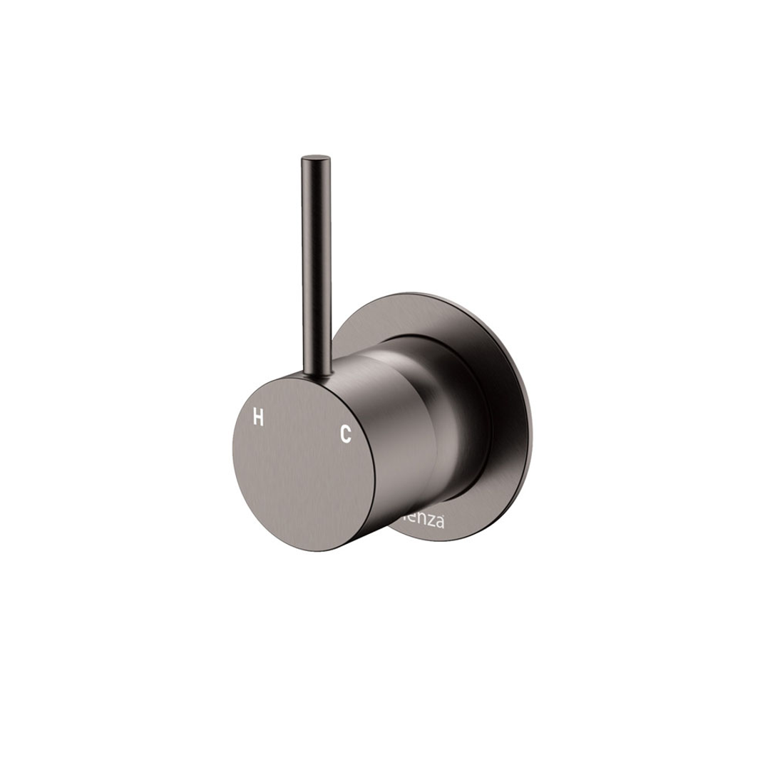 Fienza Kaya Gun Metal Up Wall Mixer Small Round Plate Lf Sus304