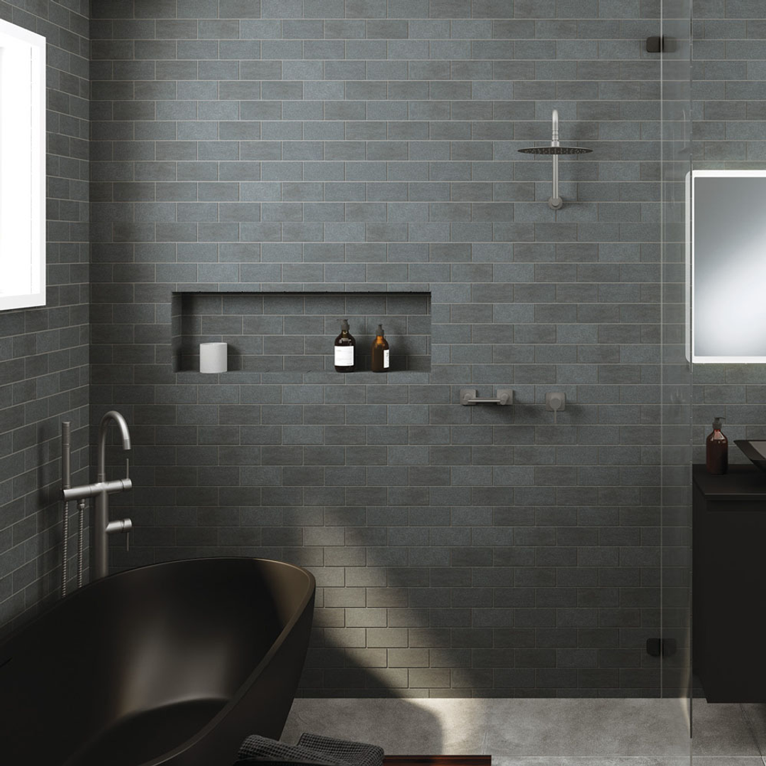 FIENZA SANSA WALL MIXER SOFT SQUARE PLATE GUN METAL