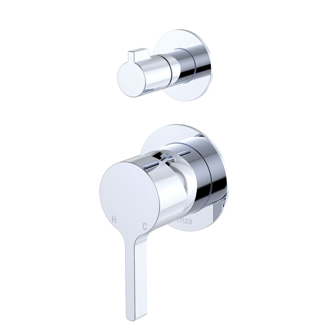FIENZA SANSA DIVERTER MIXER CHROME SMALL ROUND PLATES