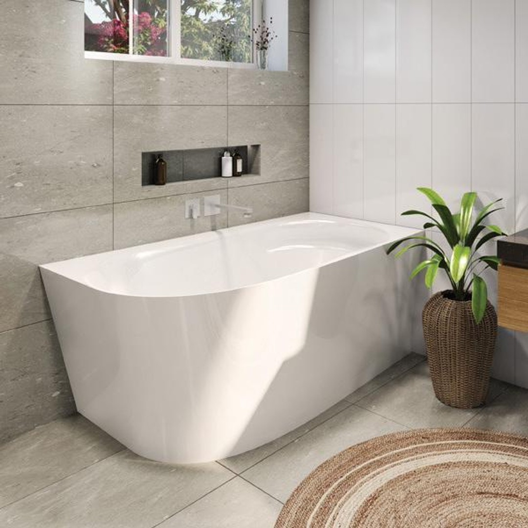 Decina Natalia Back To Wall Freestanding Bath Left  1500 X 780 X 550