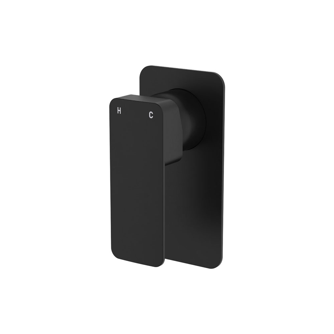 Fienza Tono Wall Mixer Large Square Plate Matte Black