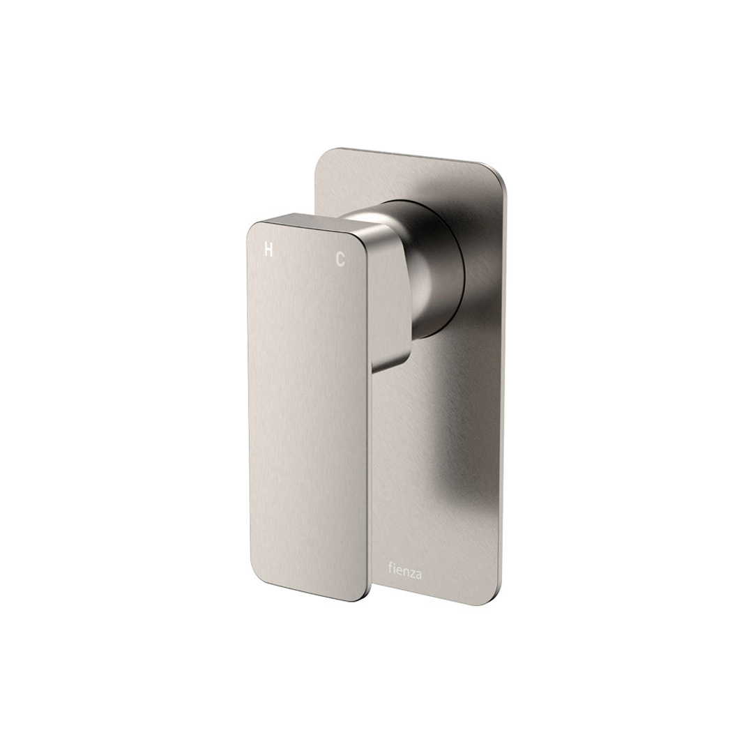 Fienza Tono Wall Mixer Large Square Plate Brushed Nickel
