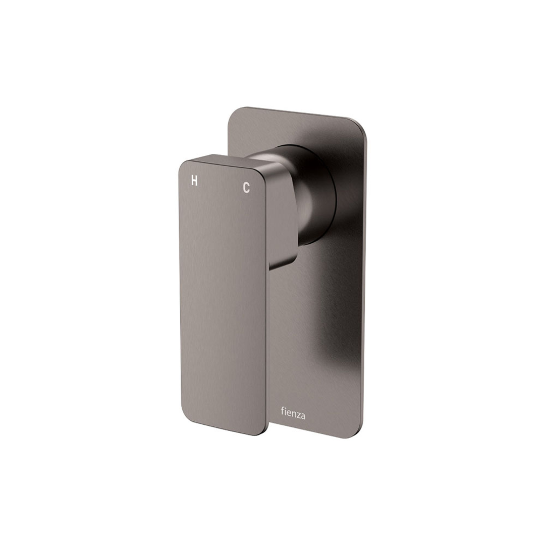 Fienza Tono Wall Mixer Large Square Plate Gun Metal
