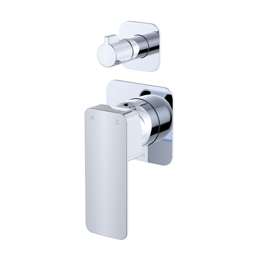 Fienza Tono Wall Diverter Mixer Dress Kit Small Square Plates Chrome Lf Sus304